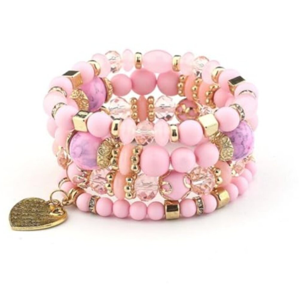 Bohemia Heart Charm Multi-Layer Beaded - Picture 3 of 7